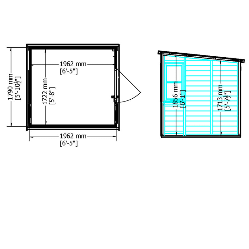 Loxley 6' x 6' Shiplap Sun Pent Shed | Sheds.co.uk