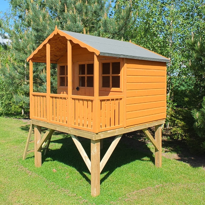 Loxley 6' x 4' Caramel Tower Playhouse | Sheds.co.uk
