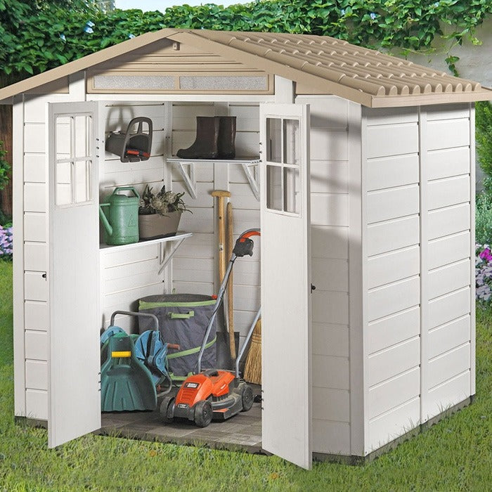 Loxley 7' x 5' Plastic Mediterranean Apex Shed | Sheds.co.uk