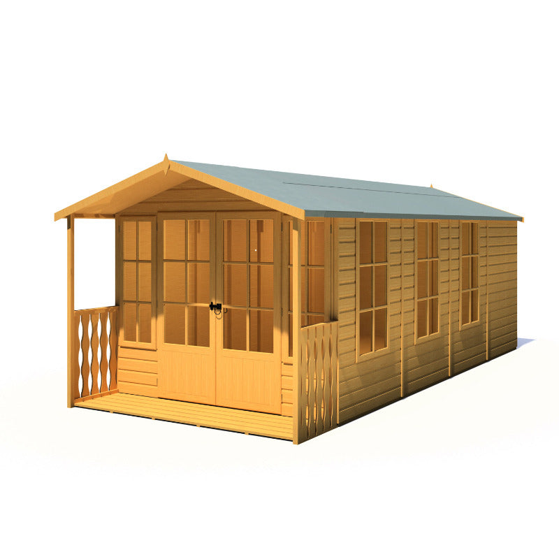 Loxley 8' x 18' Ashwater Summer House With Veranda | Sheds.co.uk
