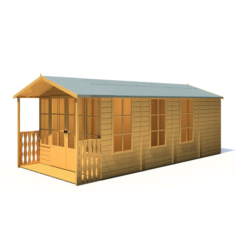Loxley 8' x 18' Ashwater Summer House With Veranda | Sheds.co.uk