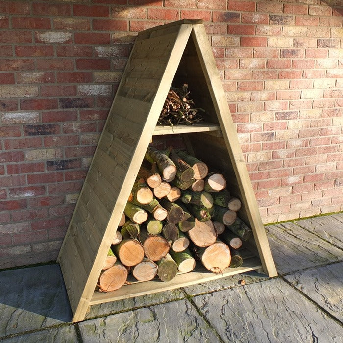 Loxley Large Tongue and Groove Triangular Log Store | Sheds.co.uk