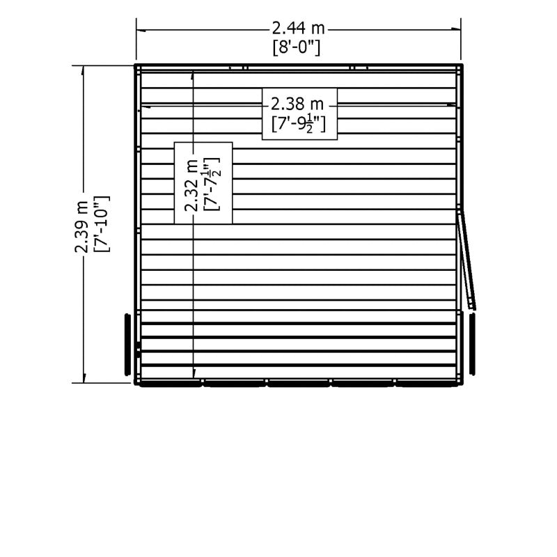 Loxley 8' x 8' Shiplap Sun Pent Shed | Sheds.co.uk
