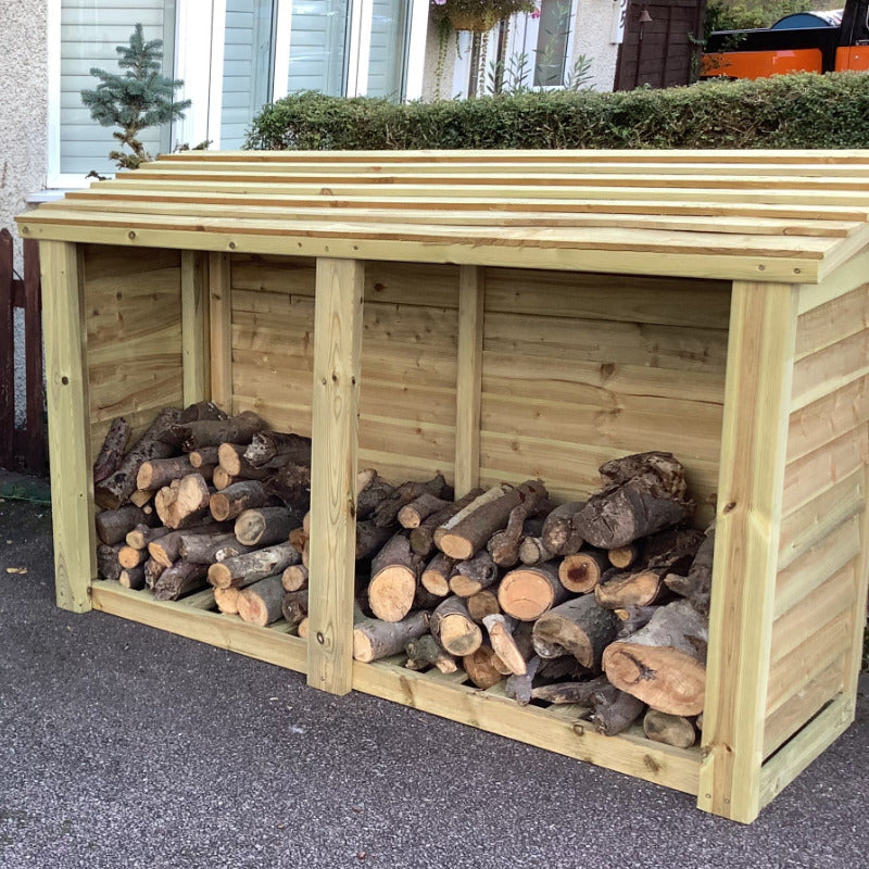 Moorvalley 4' High Extra Wide Double Log Store | Sheds.co.uk