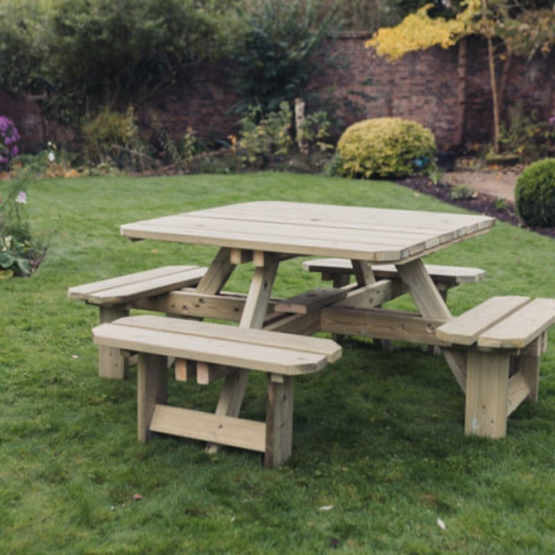 Moorvalley 8 Seater Square Picnic Table | Sheds.co.uk