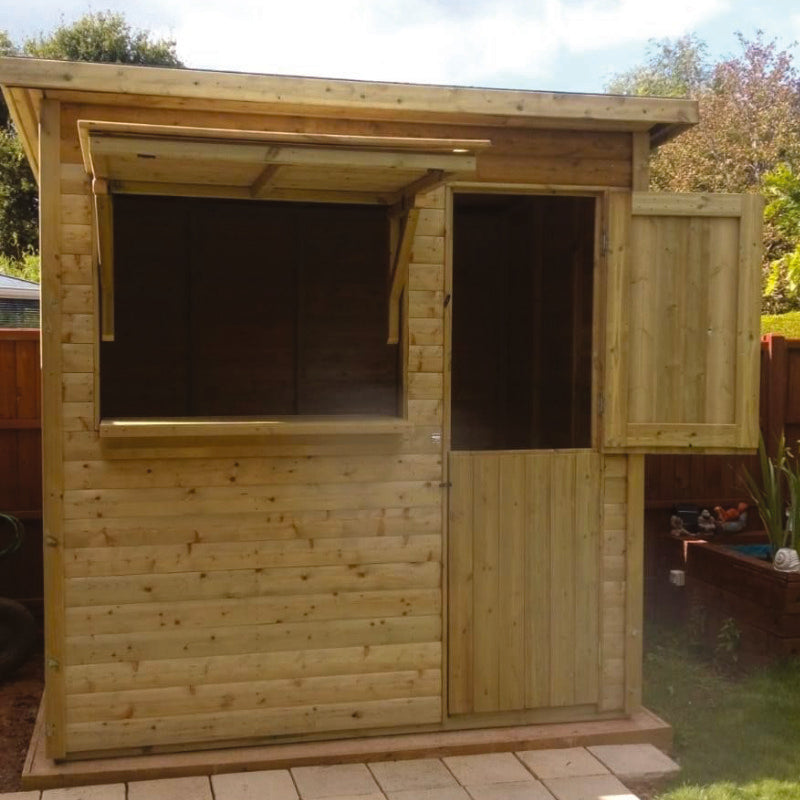Moorvalley 8' x 6' Deluxe Loglap Garden Bar With Barn Door | Sheds.co.uk