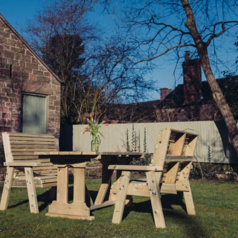 Moorvalley Ergo 4 Seater Rectangular Bench Dining Set | Sheds.co.uk