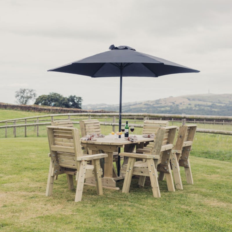 Moorvalley Ergo 6 Seater Rectangular Dining Set | Sheds.co.uk