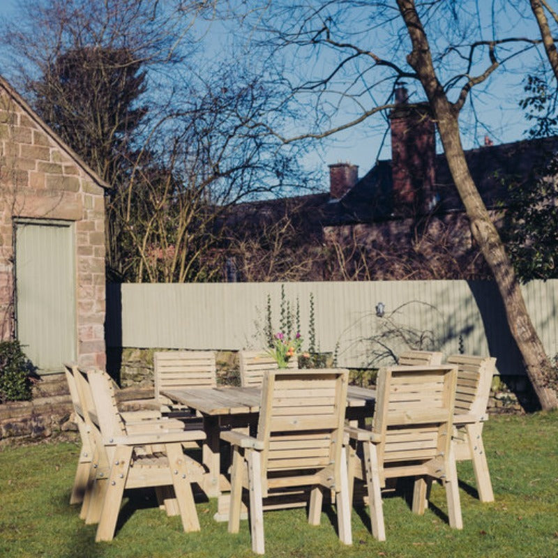 Moorvalley Ergo 8 Seater Square Dining Set | Sheds.co.uk