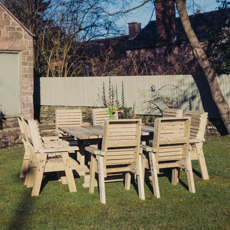 Moorvalley Ergo 8 Seater Square Dining Set | Sheds.co.uk