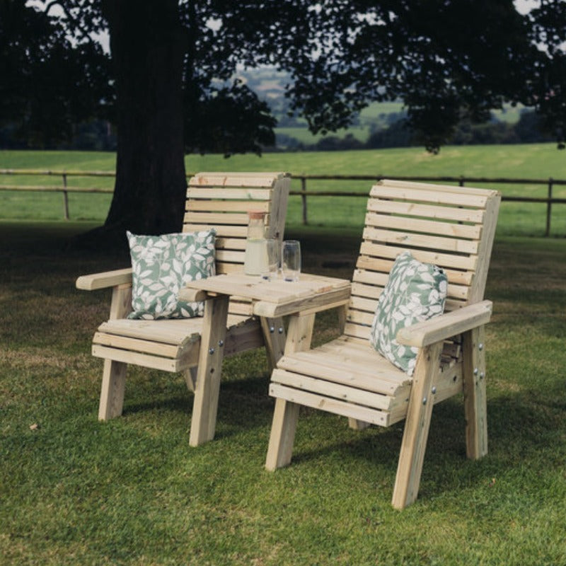 Moorvalley Ergo Love Seat With Square Tray | Sheds.co.uk