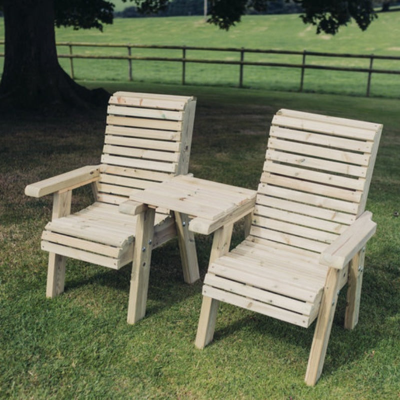 Moorvalley Ergo Love Seat With Square Tray | Sheds.co.uk