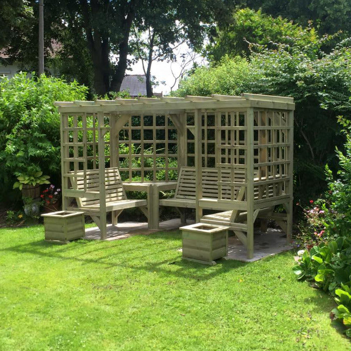 Moorvalley Full Trellis Seated Pergola | Sheds.co.uk