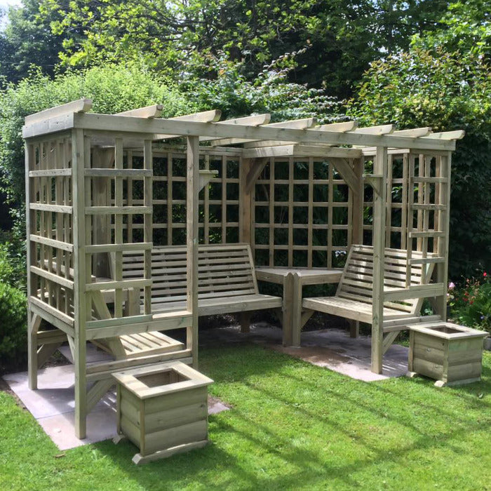 Moorvalley Full Trellis Seated Pergola | Sheds.co.uk