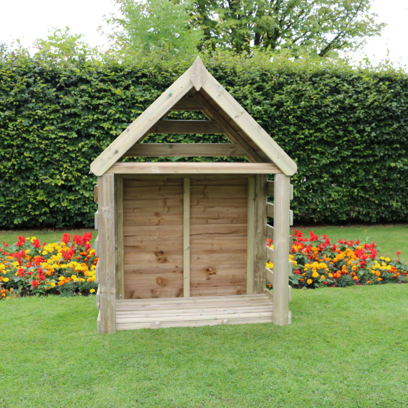 Moorvalley Slatted Apex Log Store | Sheds.co.uk