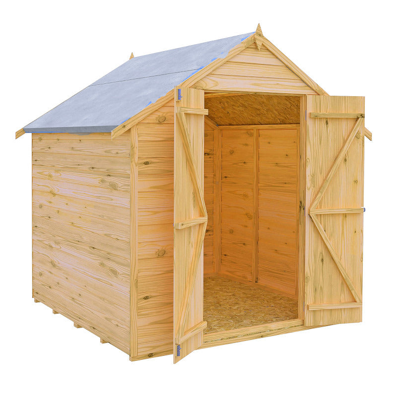 Loxley 6' x 6' Windowless Double Door Overlap Apex Shed | Sheds.co.uk
