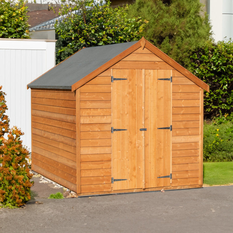 Loxley 6' x 8' Windowless Double Door Overlap Apex Shed | Sheds.co.uk