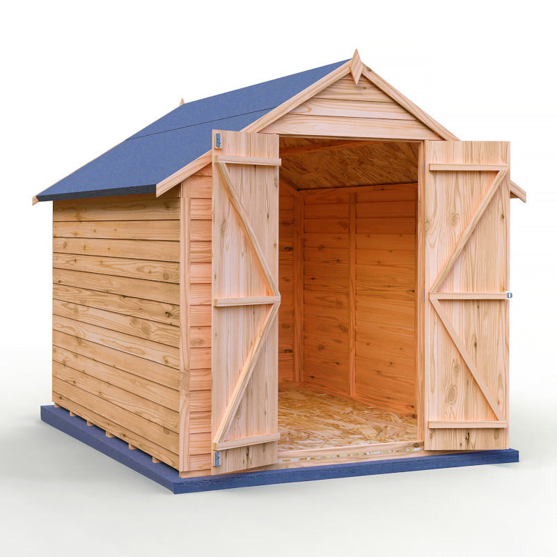 Loxley 6' x 8' Windowless Double Door Overlap Apex Shed | Sheds.co.uk