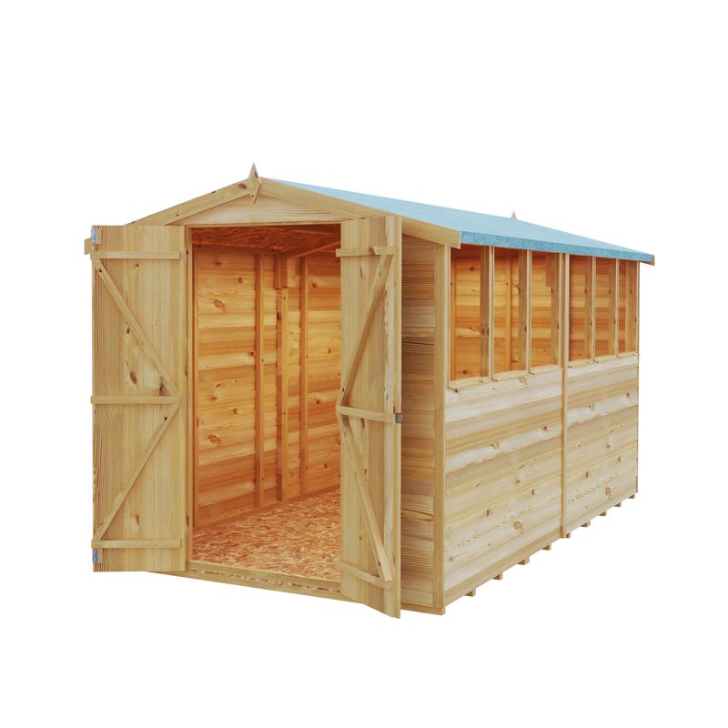 Loxley 6' x 10' Double Door Overlap Apex Shed | Sheds.co.uk