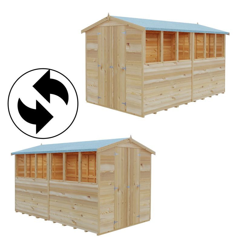 Loxley 6' x 10' Double Door Overlap Apex Shed | Sheds.co.uk