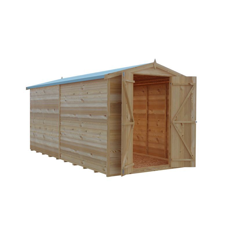 Loxley 6' x 12' Windowless Double Door Overlap Apex Shed | Sheds.co.uk