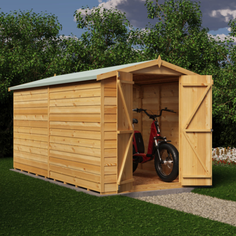 Loxley 6' x 12' Windowless Double Door Overlap Apex Shed | Sheds.co.uk