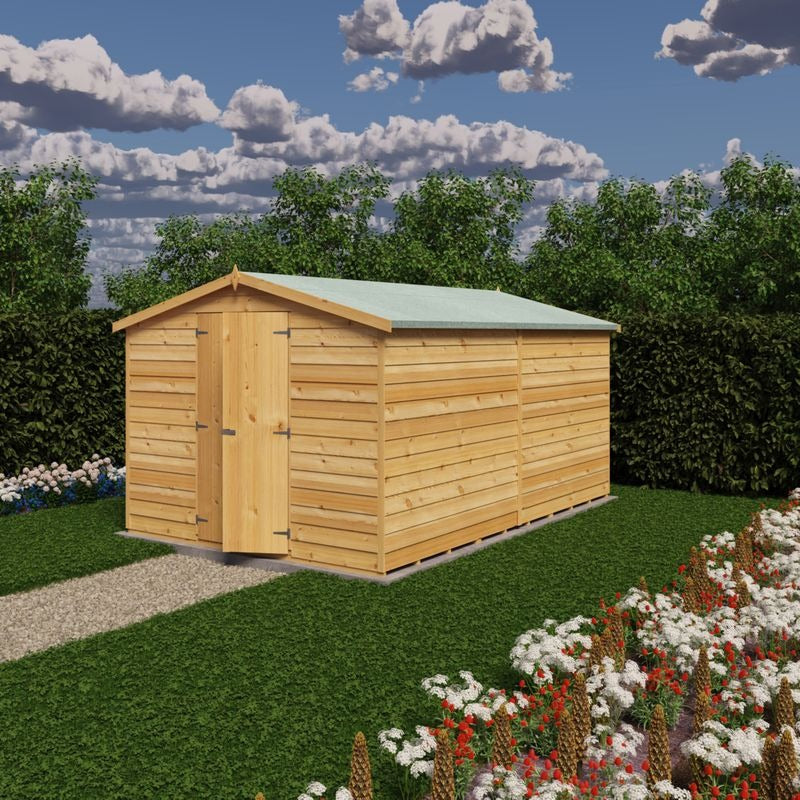 Loxley 8' x 12' Windowless Double Door Overlap Apex Shed | Sheds.co.uk