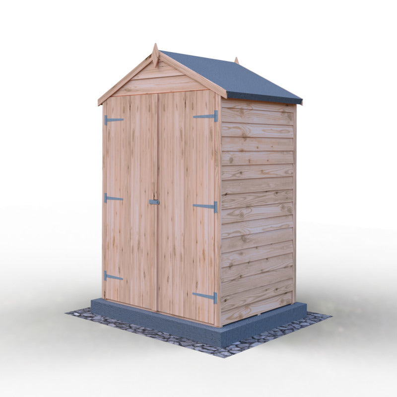 Loxley 4' x 3' Double Door Overlap Apex Store With Shelves | Sheds.co.uk