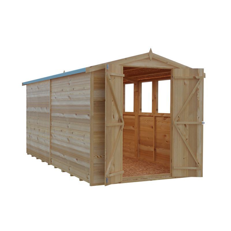 Loxley 6' x 12' Double Door Overlap Apex Shed | Sheds.co.uk