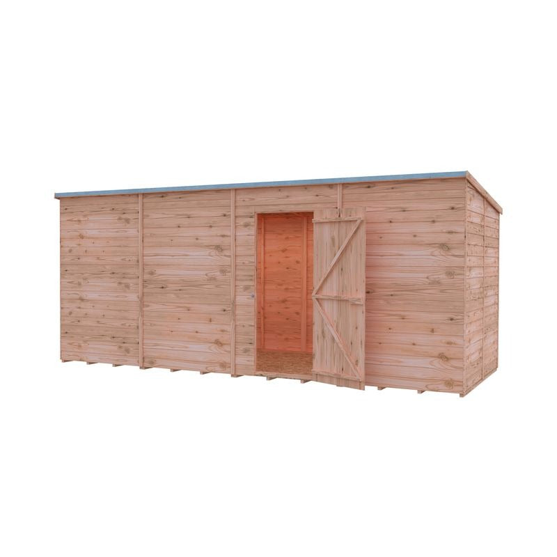 Loxley 16' x 6' Windowless Overlap Pent Shed | Sheds.co.uk