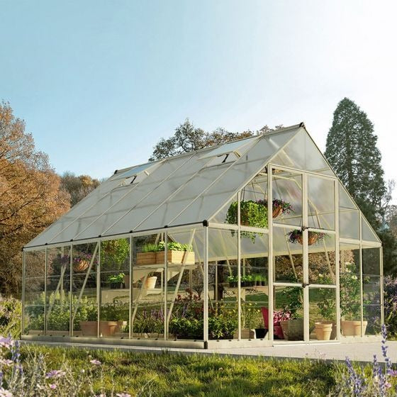 Palram - Canopia 10' x 12' Balance Silver Polycarbonate Greenhouse | Sheds.co.uk