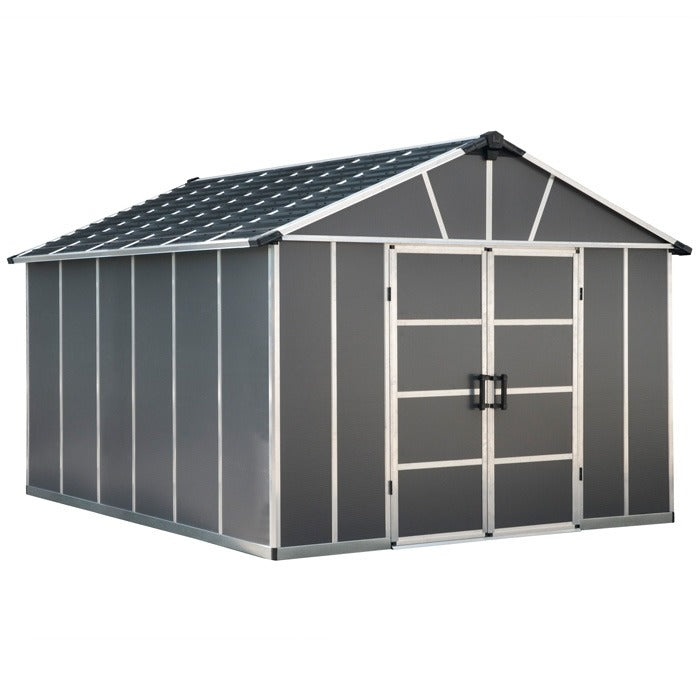 Palram - Canopia 11' x 13' Yukon Dark Grey Shed | Sheds.co.uk