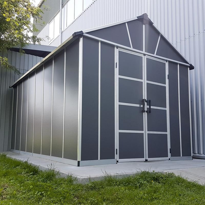 Palram - Canopia 11' x 17' Yukon Dark Grey Shed | Sheds.co.uk
