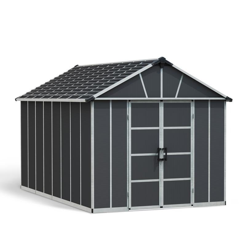 Palram - Canopia 11' x 17' Yukon Dark Grey Shed | Sheds.co.uk