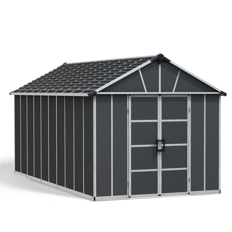 Palram - Canopia 11' x 21' Yukon Dark Grey Shed | Sheds.co.uk