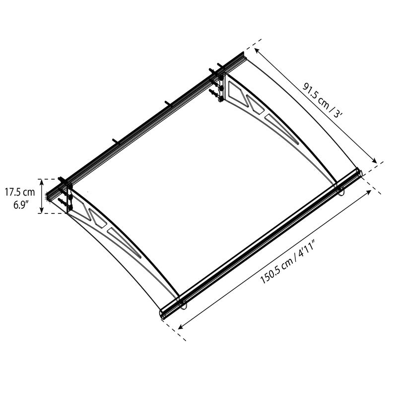 Palram - Canopia 1500 Altair Doorway Canopy - Grey Clear | Sheds.co.uk