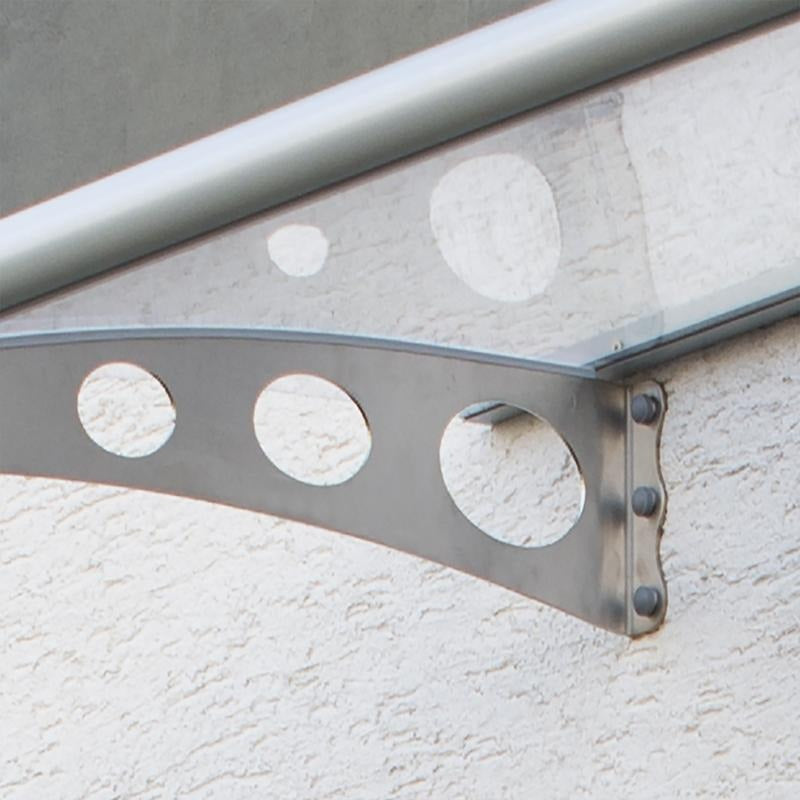 Palram - Canopia 1500 Helvetica Doorway Canopy - Silver Clear | Sheds.co.uk