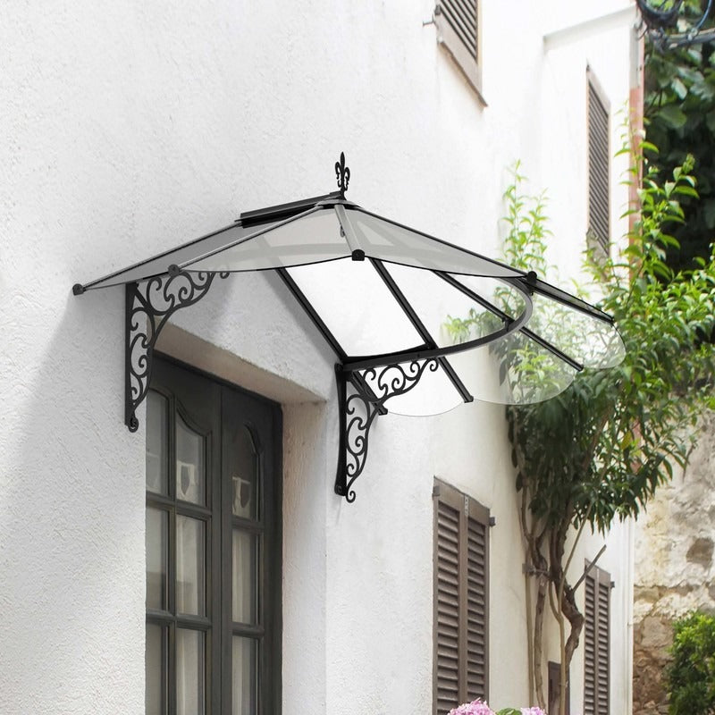 Palram - Canopia 1780 Iris Doorway Canopy - Black Clear | Sheds.co.uk
