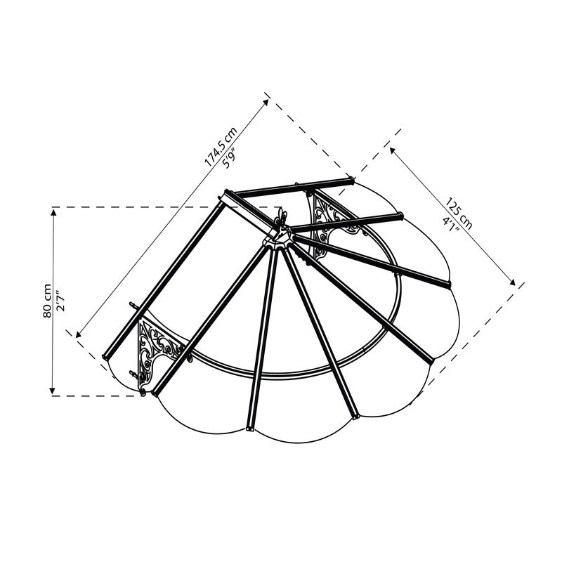 Palram - Canopia 1780 Iris Doorway Canopy - Black Clear | Sheds.co.uk