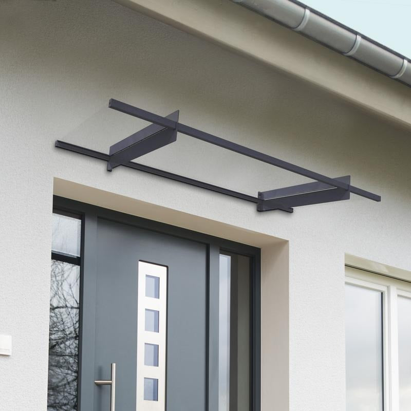 Palram - Canopia 2050 Nancy Doorway Canopy - Grey Clear | Sheds.co.uk