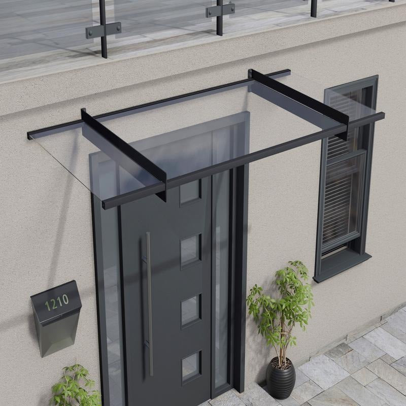 Palram - Canopia 2050 Nancy Doorway Canopy - Grey Clear | Sheds.co.uk