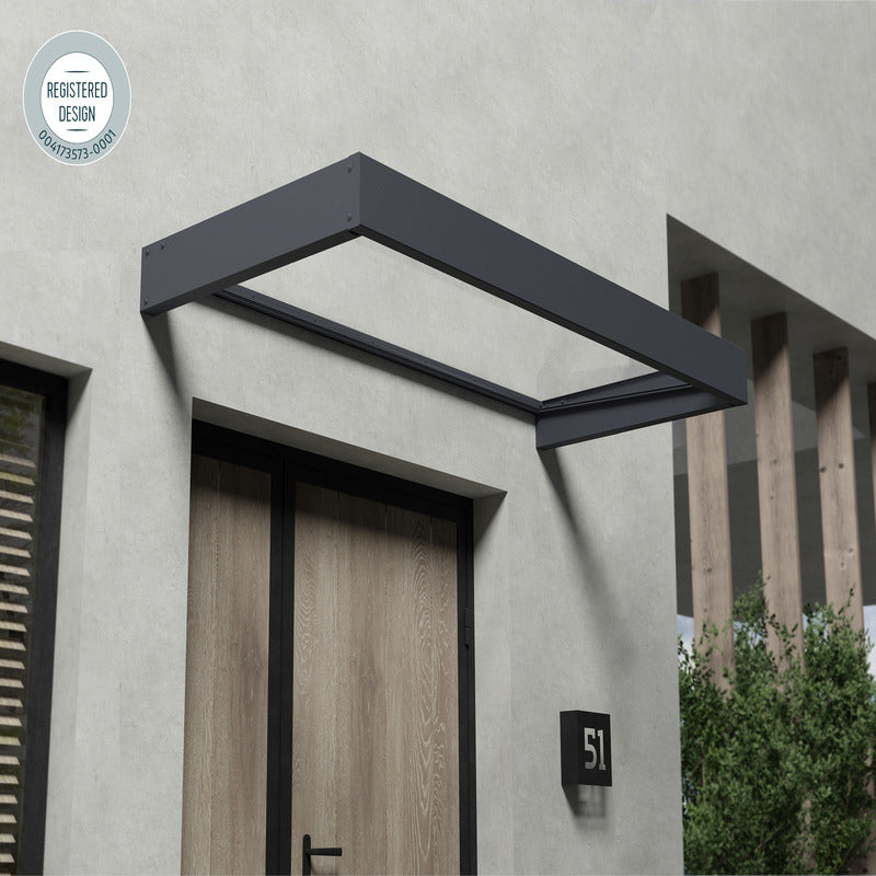 Palram - Canopia 2150 Sophia Doorway Canopy - Grey Clear | Sheds.co.uk