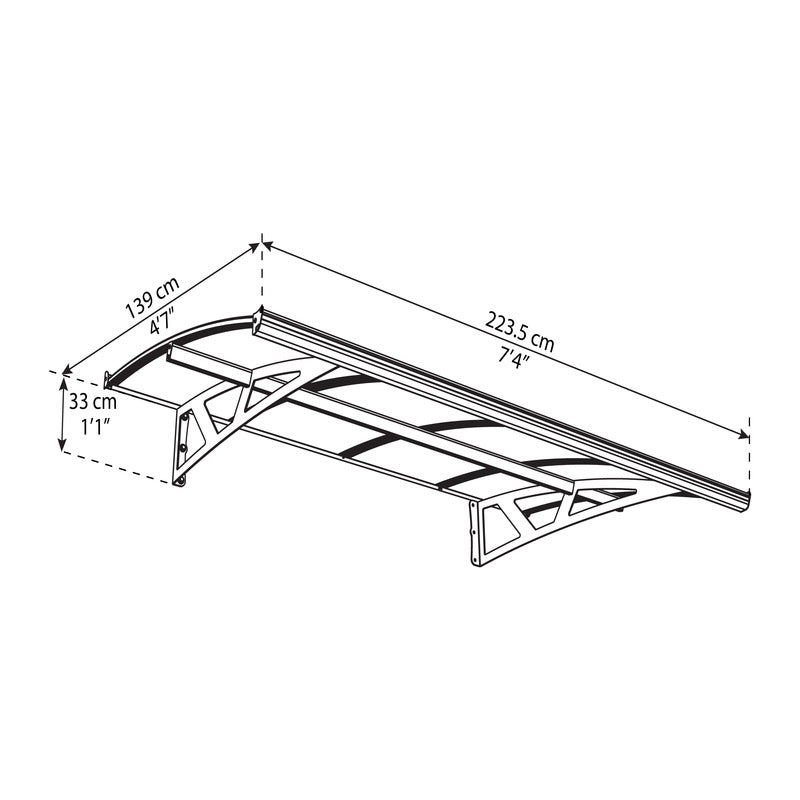 Palram - Canopia 2230 Amsterdam Doorway Canopy - Grey Clear | Sheds.co.uk