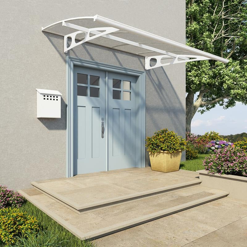 Palram - Canopia 2230 Bordeaux Doorway Canopy - White Clear | Sheds.co.uk