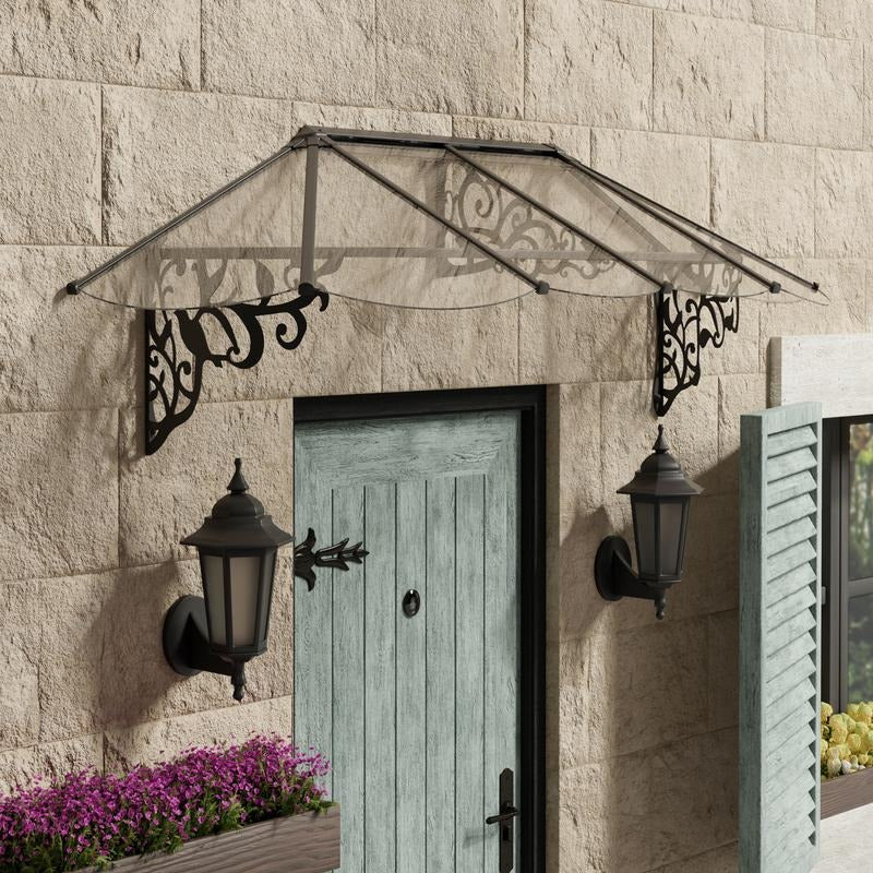 Palram - Canopia 2600 Lily Doorway Canopy - Black Clear | Sheds.co.uk