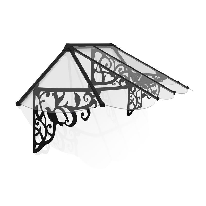 Palram - Canopia 2600 Lily Doorway Canopy - Black Clear | Sheds.co.uk