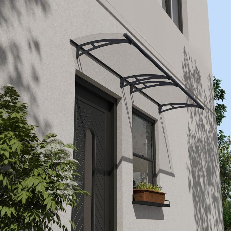 Palram - Canopia 3000 Aquila Doorway Canopy - Grey Clear | Sheds.co.uk