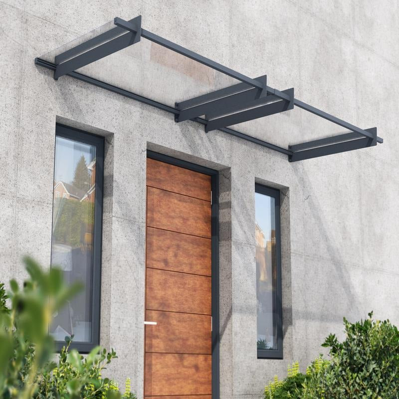 Palram - Canopia 3000 Nancy Doorway Canopy - Grey Clear | Sheds.co.uk