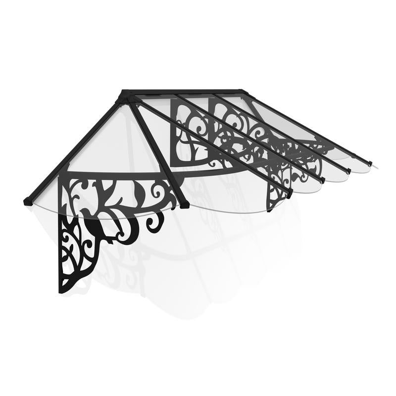 Palram - Canopia 3100 Lily Doorway Canopy - Black Clear | Sheds.co.uk