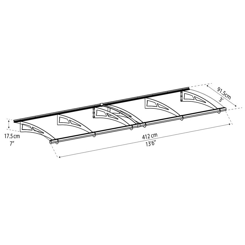 Palram - Canopia 4100 Aquila Doorway Canopy - Grey Clear | Sheds.co.uk